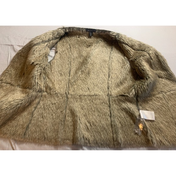 Tribal Grey Faux Suede Fur Lined Vest Open Front 2542O-2189 Small - Picture 6 of 7